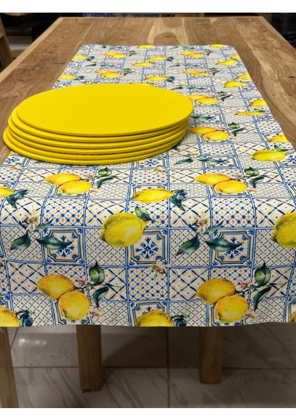 Mavili Seramik Limon Desen Runner Supla Takım fırsatları