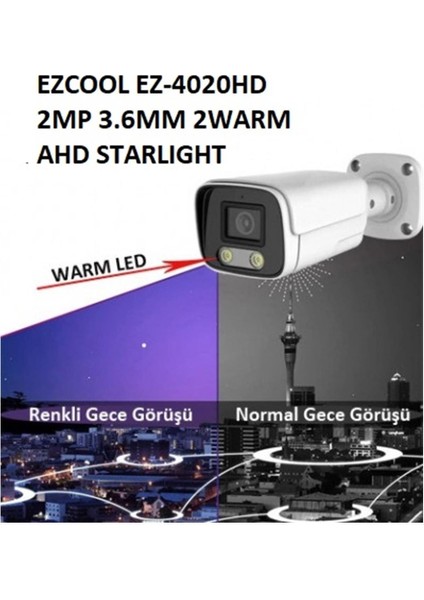 EZ-4020HD 2mp 3.6mm 2WARM Ahd Starlıght Bullet Kamera