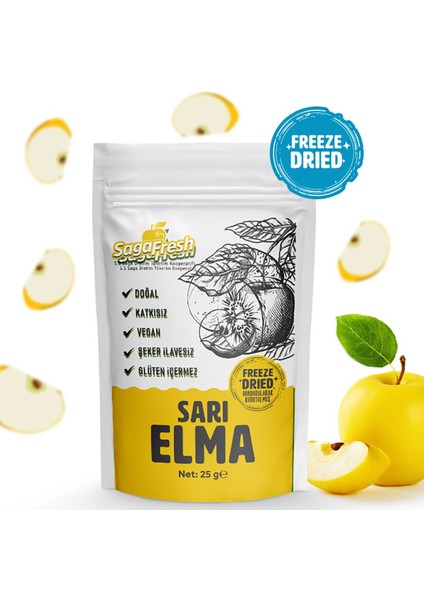 Dondurularak Kurutulmuş Sarı Elma Dilimleri (25G)