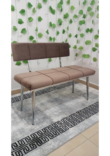 Krom Metal Ayaklı Sırtlı Mutfak Salon Antre Yatak Odası Puf Bank Oturak fırsatları