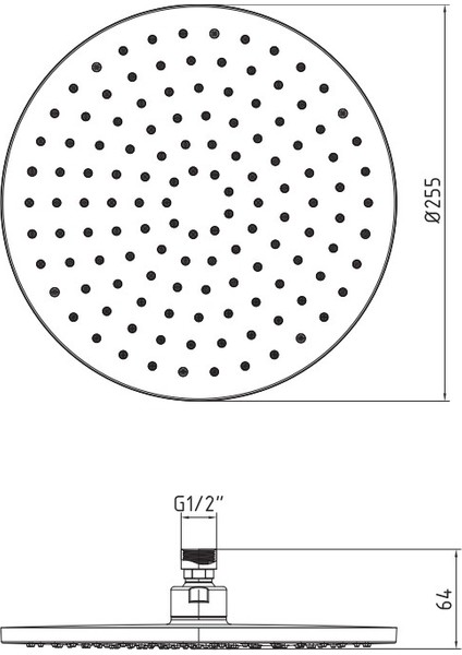 Eca Myra Yuvarlak Duş Başlığı 25X25 Altın Renkli 102845030