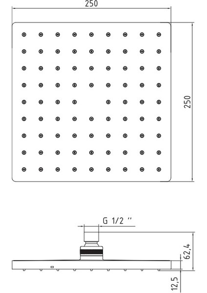 Eca Tiera Kare Duş Başlığı 25X25 102145068