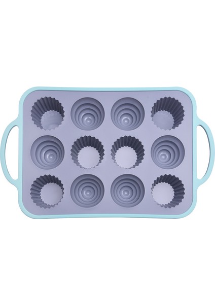 12 Mini Kek Kalıbı Silikon Buhar Dayanıklı Yüksek Isıya Dayanıklı (Yurt Dışından)