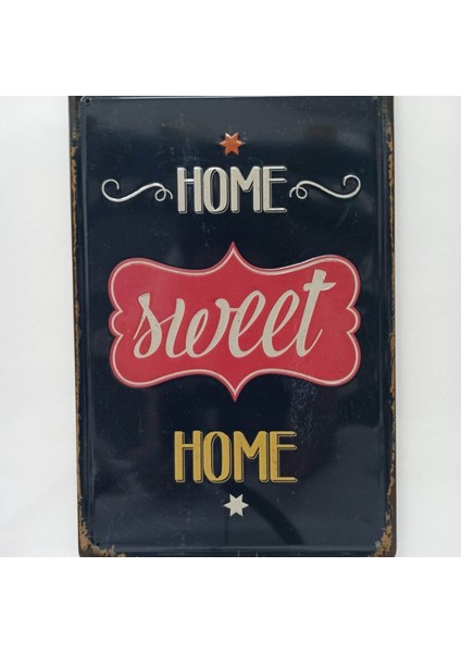 Home Sweet Home Retro Metal Plaka 20X30 cm Metal Tablo