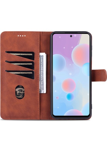 Seashell Digital Samsung Galaxy A23 4g/5g (Global Versiyon) Için Şok Geçirmez Telefon Kılıfı (Global Versiyon) Pu Deri Anti Dut Anti Dut Folio Flip Cüzdan Cüzdan Telefon Kılıfı Stand-Brown (Yurt Dışından)