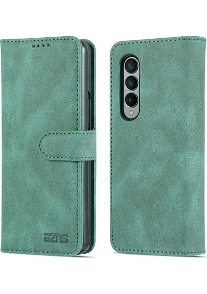 Pu Deri Manyetik Toka Kapatma Samsung Galaxy Z Kat3 5g-Green Için Stand Cüzdanı ile Iyi Korumalı Şok Geçirmez Telefon Kılıfı (Yurt Dışından)