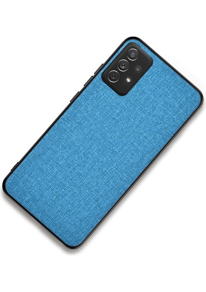 Samsung Galaxy A13 Için 4g Birleştirme Bezi Doku Şok Geçirmez Pu Deri Kaplama Hibrit Tpu+Pc Damla Geçirmez Telefon Kasa Baby Mavi (Yurt Dışından)