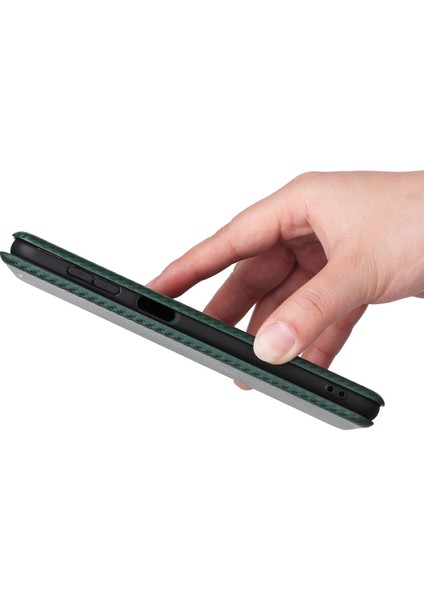 Samsung Galaxy Için M23 5G/F23 5g Karbon Fiber Doku Telefon Kılıfı Pu Deri Kart Tutucu Stand Manyetik Kapatma Kapak Yeşili (Yurt Dışından) fiyatları