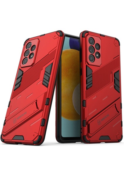 Samsung Galaxy A73 5g-Kırmızı Için Eller Serbest Kickstand Tasarım Karşıtı Koruma Tpu+Pc Hybrid Telefon Kılıf Kabuğu (Yurt Dışından)
