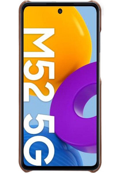 Dayanıklı Plastik+Pu Deri Telefon Kasası Telefon Kapağı Samsung Galaxy M52 5g-Brown (Yurt Dışından)