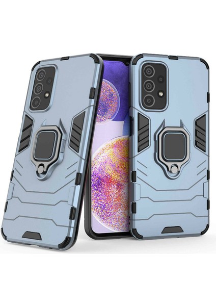 Samsung Galaxy A23 4g/5g (Global Versiyon), Yumuşak Tpu+Hard Pc Anti-Drop Koruyucu Kapak Mavisi Için Ring Kickstand Telefon Kasası (Yurt Dışından)