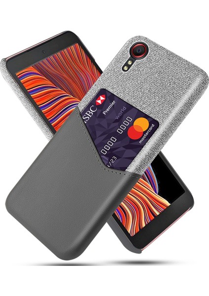 Samsung Galaxy Xcover Için Kart Yuvası Tasarımı ile Iyi Korunmuş Bez+Deri+Pc Telefon Kılıfı (Yurt Dışından)