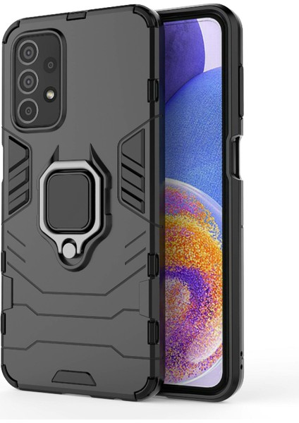 Samsung Galaxy A23 4g/5g (Global Versiyon), Yumuşak Tpu+Hard Pc Anti-Drop Koruyucu Kapak Black Için Ring Standstand Telefon Kasası (Yurt Dışından) fiyatları
