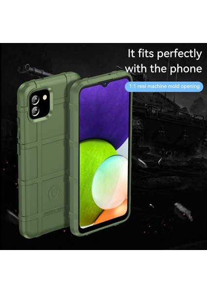 Samsung Galaxy A03 Için (166.5 x 75.98 x 9.14MM) Sağlam Kare Izgara Tasarımı Kalınlaşmış Tpu Telefon Kasası Kapak Yeşili (Yurt Dışından) fiyatları
