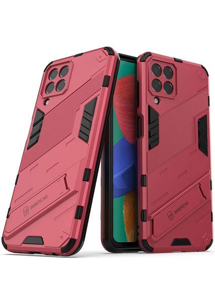 Samsung Galaxy M33 5g (Hindistan Versiyonu) Damla Geçirmez Koruma Zırhı Kabuğu Sert Pc Soft Tpu Cep Telefonu Kickstand-Rose ile (Yurt Dışından)