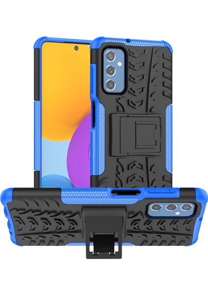 Samsung Galaxy M52 5g Lastik Dokusu Yumuşak Tpu+Sert Pc Kickstand-Mavi ile Iyi Korunmuş Damla Geçirmez Telefon Kapağı Kasası (Yurt Dışından) fiyatları