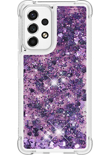 Işıltılı Payetler Quicksand Tpu Kapak Kabuğu Damla Geçirmez Telefon Koruyucu Kasa Samsung Galaxy A53 5g-Dark Mor/kalp (Yurt Dışından) fiyatları