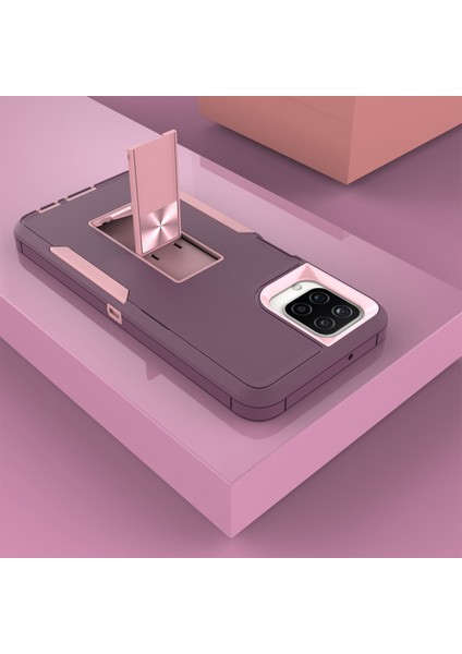 Samsung Galaxy A12 Hard Pc+Yumuşak Tpu Hibrid Kapak Kickstand Telefon Kılıfı, Araba Montajı Metal Sayfa Mahsul Kırmızı/gül Altın (Yurt Dışından) fiyatları