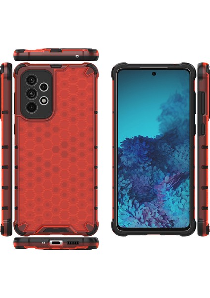 Samsung Galaxy A73 5g Için Petek Dokulu Iyi Korumalı Tpu+Pc Telefon Kılıfı Kapak-Kırmızı (Yurt Dışından) fiyatları