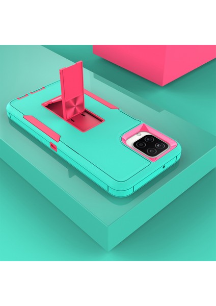 Samsung Galaxy A12 Hard Pc+Yumuşak Tpu Hibrid Kapak Kickstand Telefon Kasası ile Araba Montajı Sac Teel/gül (Yurt Dışından) fiyatları