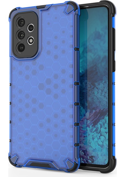 Samsung Galaxy A73 5g Petek Dokulu Iyi Korumalı Tpu+Pc Telefon Kılıfı Kapak Mavisi (Yurt Dışından)