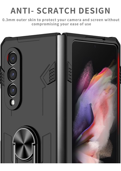 Samsung Galaxy Z Fold4 Için 5g Katlanır Telefon Kılıfı Pc+Tpu Çizgi Anti Kickstand Tasarım Ince Koruyucu Kapak Yeşil (Yurt Dışından) fiyatları