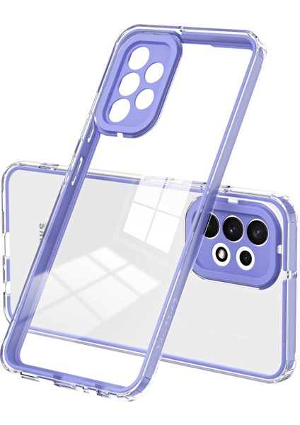 Samsung Galaxy A73 5g Için Renkli Çerçeve Damla Damlı Karakter Anti-Scratch Telefon Kapak Morası (Yurt Dışından)