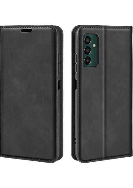 Samsung Galaxy M13 Için 4g Cilt Touch Pu Deri Telefon Kılıfı Otomatik Kapatma Manyetik Folio Flip Kapak Cüzdan Stand-Black (Yurt Dışından)