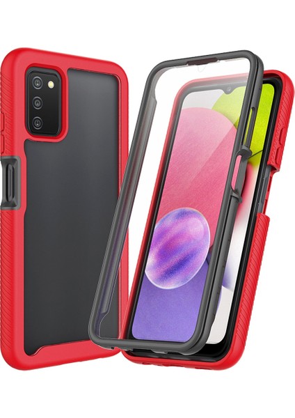 Samsung Galaxy A03S (165.8 x 75.9 x 9.1mm) (Abd Versiyonu) Için 3'ü 1 Arada Hibrit Telefon Kasası (Abd Versiyonu), Pet Ekran Koruyucusu-Kırmızı (Yurt Dışından)