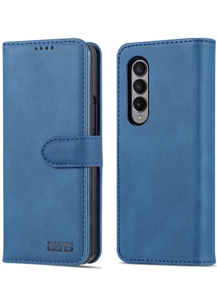 Pu Deri Manyetik Toka Kapatma Samsung Galaxy Z Fold3 5g-Mavi (Yurt Dışından)