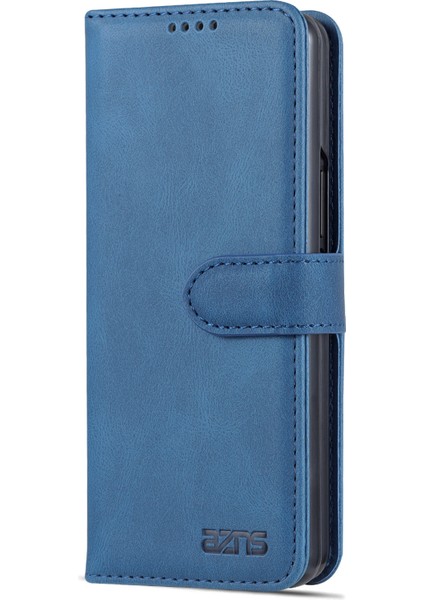 Pu Deri Manyetik Toka Kapatma Samsung Galaxy Z Fold3 5g-Mavi (Yurt Dışından)