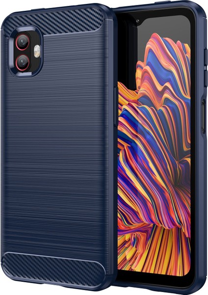 Samsung Galaxy Xcover6 Pro 5g/xcover Pro 2 5g Drop Tpu Anti-Drop Tpu Kılıf Karbon Fiber Doku Fırçalanmış Yüzeye Dayanıklı Kapak Mavisi (Yurt Dışından)