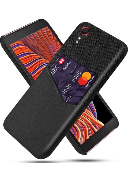 Samsung Galaxy Xcover Için Kart Yuvası Tasarımı ile Iyi Korunmuş Bez+Deri+Pc Telefon Kılıfı (Yurt Dışından)