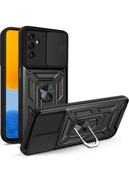 Iyi Korumalı Damla Korumalı Kamera Slayt Kapağı Halka Tutucu Kickstand Tasarımı Pc+Tpu Samsung Galaxy M52 5g-Black Için (Yurt Dışından)