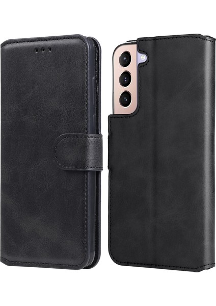 Her Şey Dahil Koruma Cüzdanı Samsung Galaxy S22+5G-BLACK Için Pu Deri Telefon Kapak Kabuğu (Yurt Dışından)