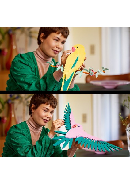 ® Art Fauna Koleksiyonu Macaw Papağanları 31211 - Yetişkinler için Koleksiyonluk ve Sergilenebilir Tablo Yapım Seti (644 Parça)