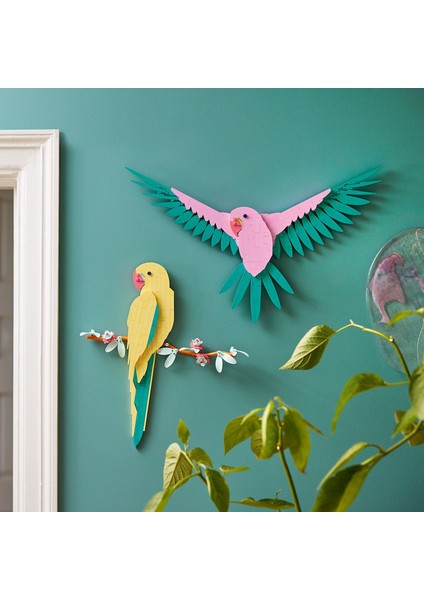 ® Art Fauna Koleksiyonu Macaw Papağanları 31211 - Yetişkinler için Koleksiyonluk ve Sergilenebilir Tablo Yapım Seti (644 Parça)