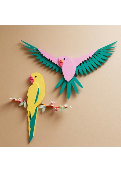 ® Art Fauna Koleksiyonu Macaw Papağanları 31211 - Yetişkinler için Koleksiyonluk ve Sergilenebilir Tablo Yapım Seti (644 Parça)