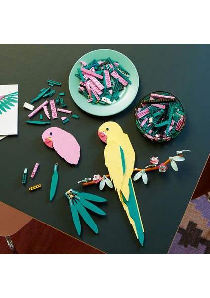 ® Art Fauna Koleksiyonu Macaw Papağanları 31211 - Yetişkinler için Koleksiyonluk ve Sergilenebilir Tablo Yapım Seti (644 Parça)
