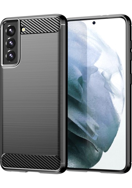 1.8mm Isı Dağılımı Tpu Kasası Samsung Galaxy S21 4g/5g-Black Için Fırçalanmış Yüzeyli Fırçalı Karbon Fiber Doku Telefon Kapağı (Yurt Dışından)