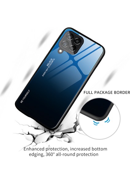 Samsung Galaxy Için M33 5g (Global Versiyon) Çekmeye Dayanıklı Anti-Drop Gradyan Renk Temsilli Cam Geri+Yumuşak Tpu Kenar Cep Telefonu Kılıf-Kırmızı/siyah (Yurt Dışından) fiyatları