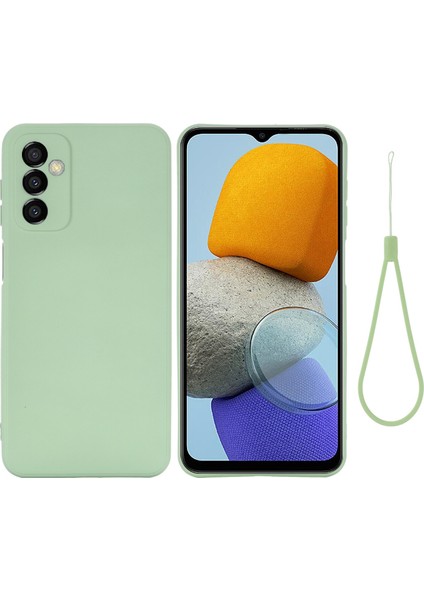 Samsung Galaxy M23 Için 5G/F23 5g Hassas Kesimler Şok Geçirmez Sıvı Silikon Kasa Yumuşak Mikrofiber Astar Kabuğu Kayış Yeşili ile (Yurt Dışından)