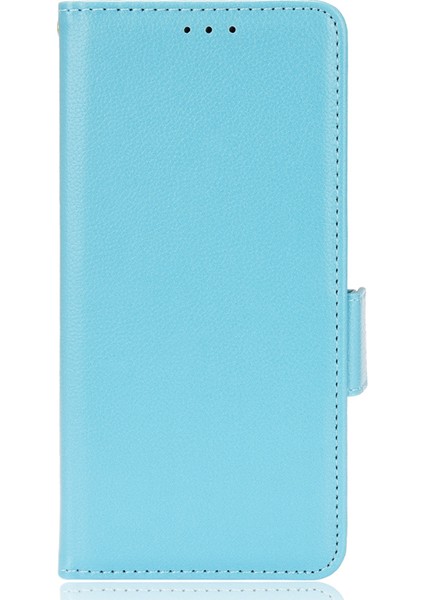 Samsung Galaxy A03 Için (164.2 x 75.9 x 9.1mm) Litchi Doku Pu Deri Deri Flip Folio Cüzdan Kılıf Stand Stand Özellik Manyetik Kıta Dayanıklı Şok Geçirmez Kapak Baby Blue (Yurt Dışından)