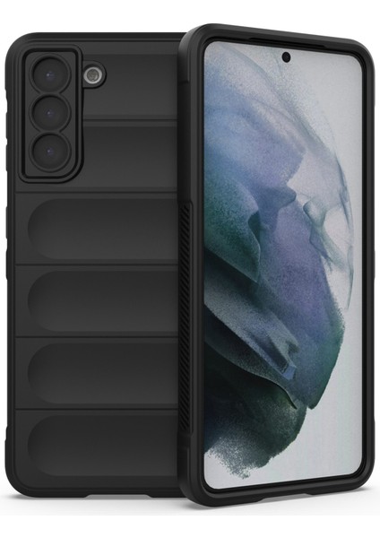 S21 5g Sağlam Yumuşak Tpu Arka Kapak Şok Geçirmez Aşamalı Anti-Geyik Kabuğu Case-Black (Yurt Dışından)