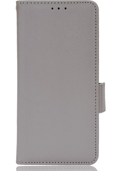 Samsung Galaxy A03 Için (164.2 x 75.9 x 9.1mm) Litchi Doku Pu Deri Deri Flip Folio Cüzdan Kılıf Stand Stand Özellik Manyetik Toka Dayanıklı Şok Geçirmez Kapak Grey (Yurt Dışından)