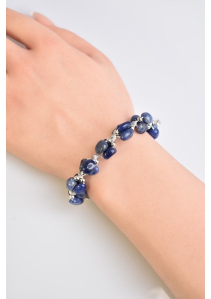 Sodalit Doğal Taş Üçlü Makrome Bileklik fırsatları