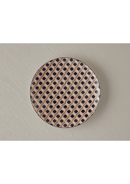 Modern Cube Bone Porselen Pasta Tabağı Yeşil