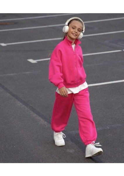 Soliday Hırkalı Kışlık Tarz Takım- Pembe