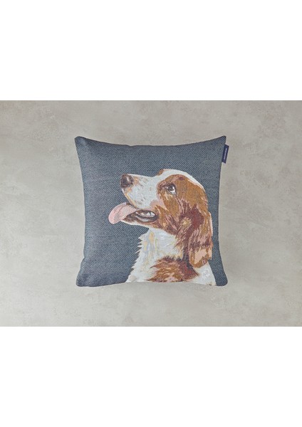 Breton Goblen Kırlent Kılıfı Mavi