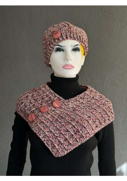 El Örgüsü Bere Boyunluk Set Düğme Detaylı Takım fiyatları